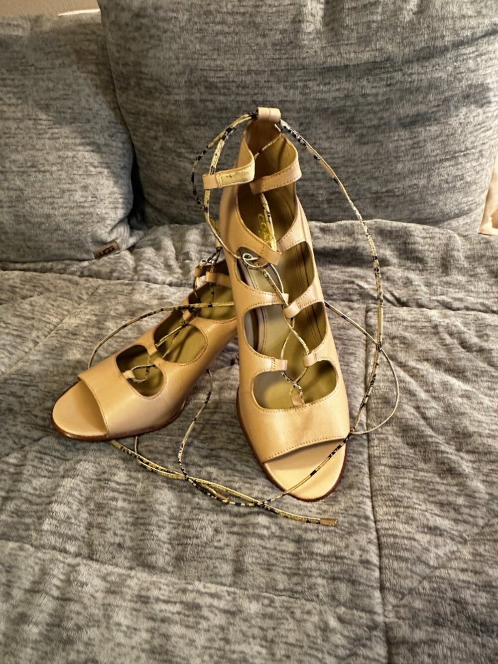 COACH Kira Lace-Up Heels Caged Strappy Sandal Size 11